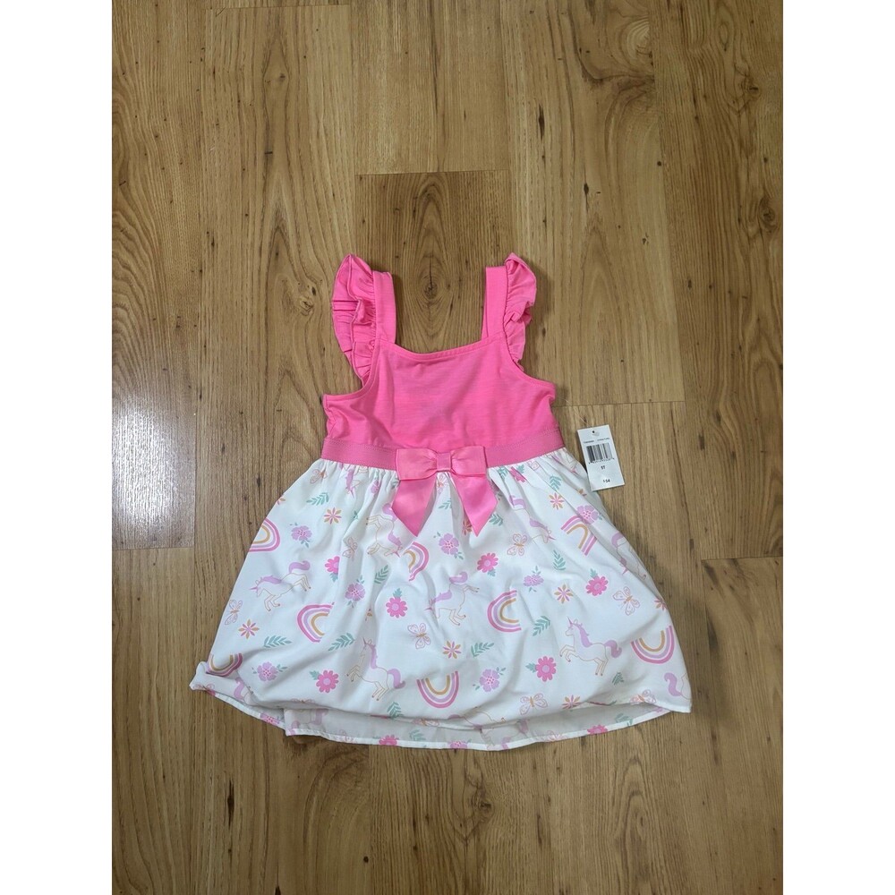 Lilt Unicorn and Rainbow Pink Dress